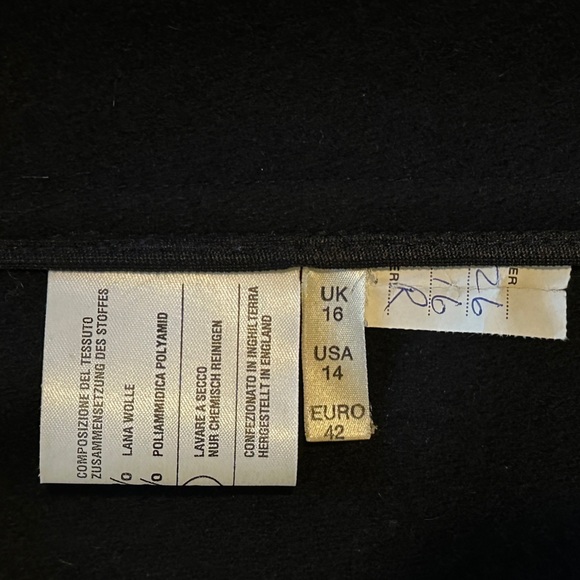 BURBERRY’S | Hooded Navy Blue Button Up Wool Maxi Over Coat Jacket Trench - Picture 12 of 16